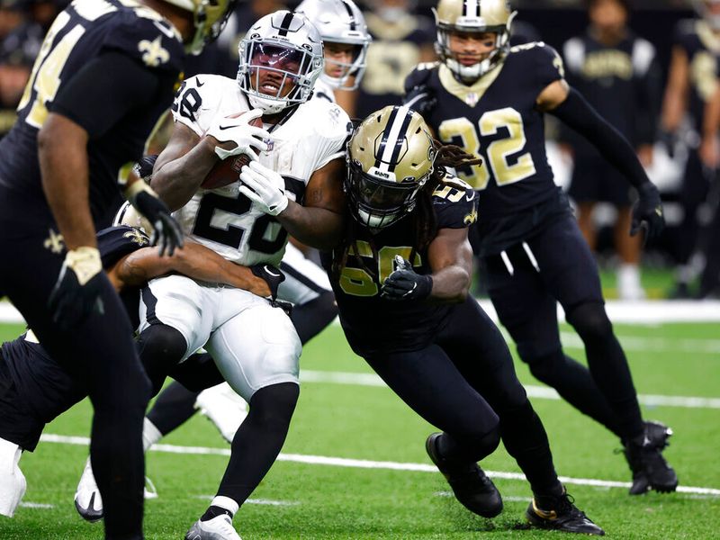 Saints ride Alvin Kamara's 3 TDs, defense to 24-0 win over Raiders