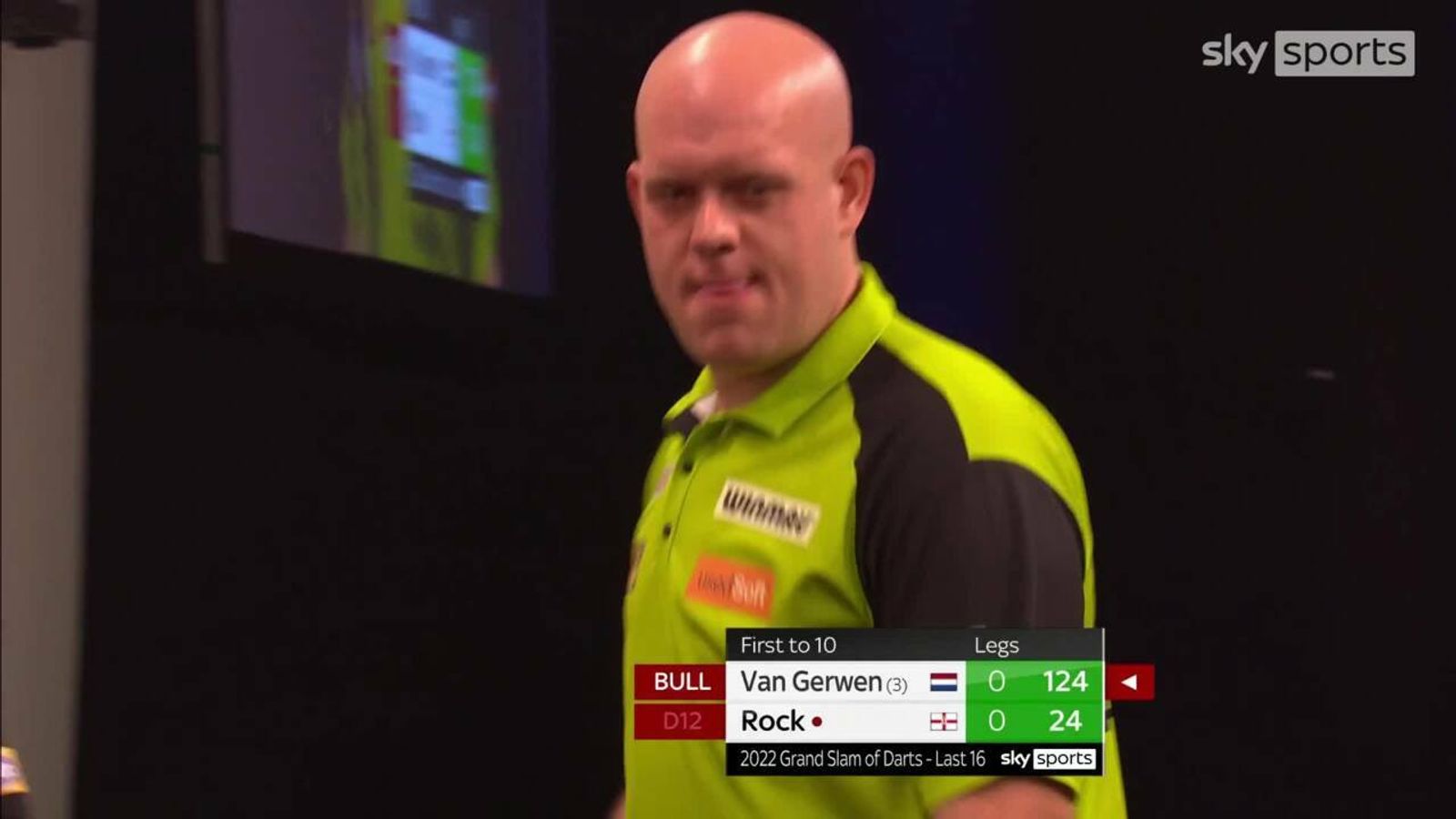 Michael van Gerwen hits bull in brilliant 124 take out at Grand Slam of ...