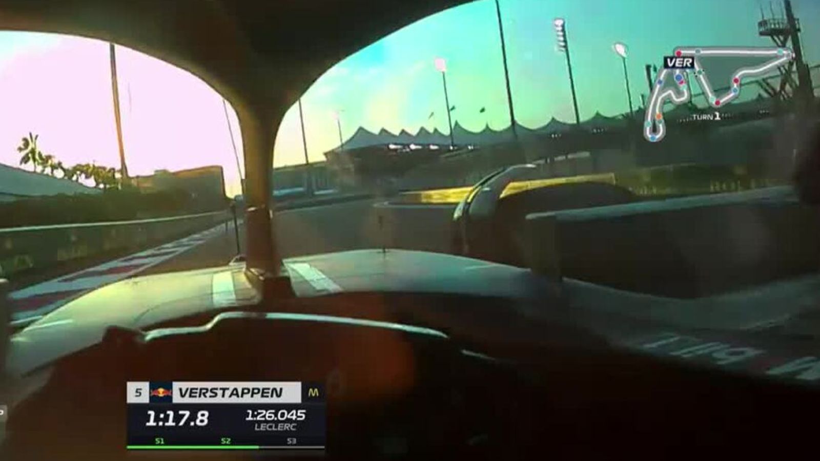Helmet Cam On Board with Max Verstappen at sunset F1 News Sky Sports