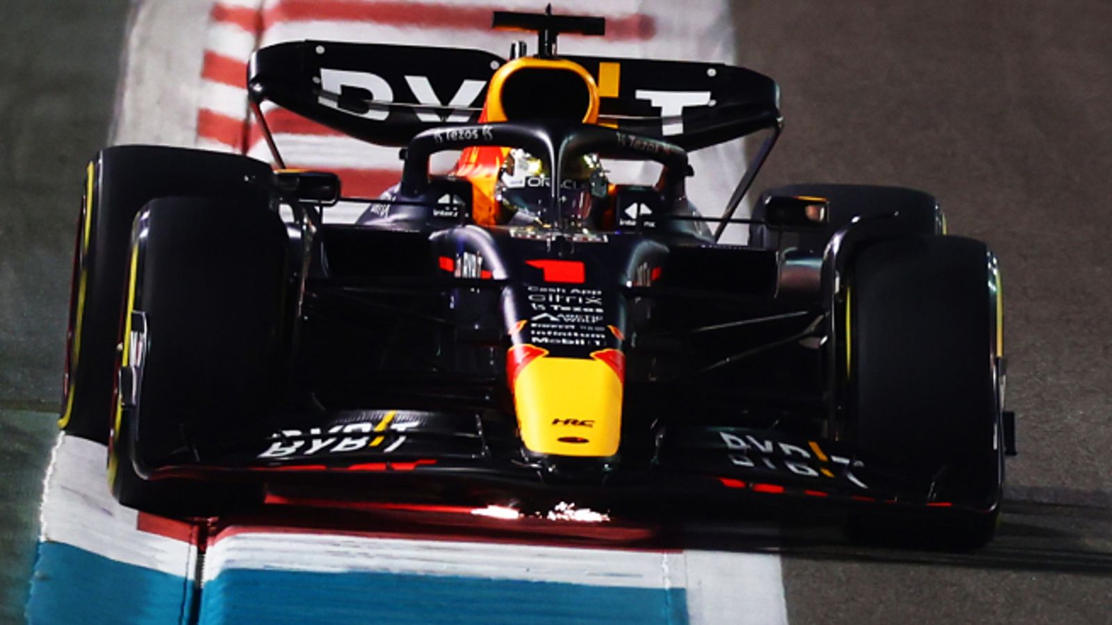 Abu Dhabi Grand Prix: Max Verstappen tops George Russell in Practice Two as world champion halts Mercedes’ flying start