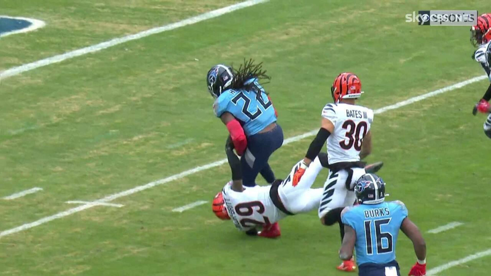 Henry's 68-yard burst ends with Burks recovering fumble for TD