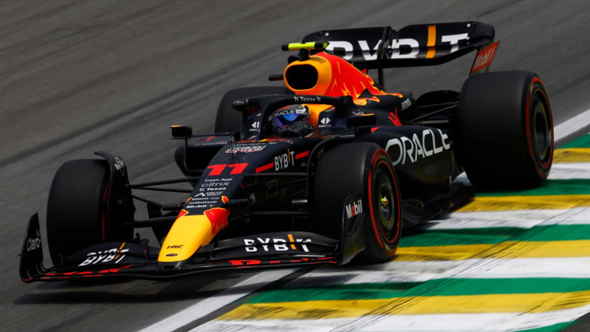 Sao Paulo GP Sergio Perez edges Ferraris Charles Leclerc and Red Bull team-mate Max Verstappen to top first practice F1 News