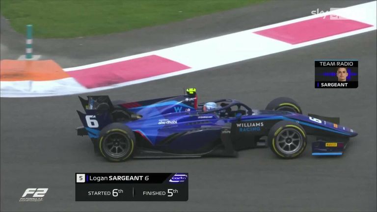 Logan Sargeant finished fifth in the final F2 feature race of 2022 to secure his super licence, ensuring he'll drive for Williams in F1 next season