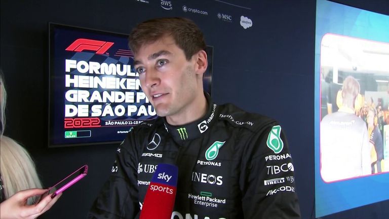 An emotional George Russell says he won his first F1 Grand Prix driving the race of his life.