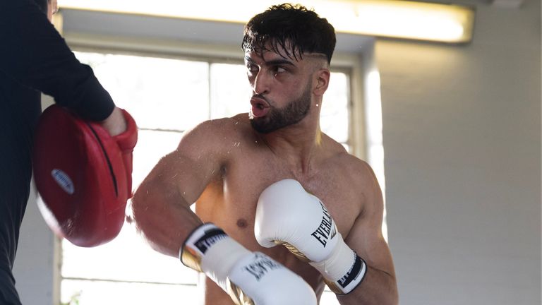 Adam Azim fights Rylan Charlton on Sunday November 27, live on Sky Sports (Photo: Lawrence Lustig/BOXXER)