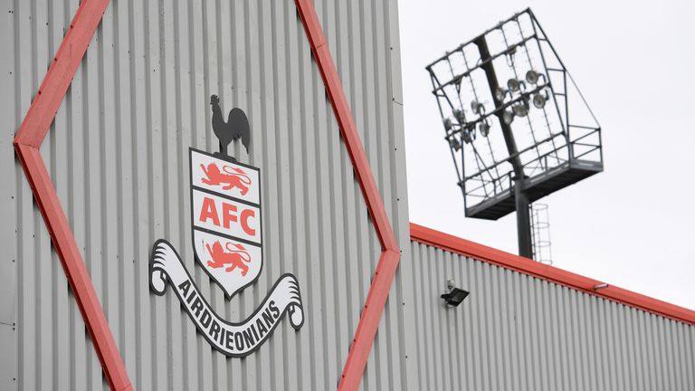 AIRDRIE, SCOTLAND - MAY 15: A general view during a cinch Championship Play-off Final second leg between Airdrie and Queen&#39;s Park at Pennycars Stadium, on May 15, 2022, in Airdrie, Scotland.  (Photo by Craig Foy / SNS Group)