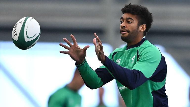 1 November 2022; Robert Baloucoune during Ireland rugby squad training at IRFU High Performance Centre at the Sport Ireland Campus in Dublin. Photo by Brendan Moran/Sportsfile