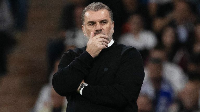 Celtic manager Ange Postecoglou looks on during the Real Madrid match 