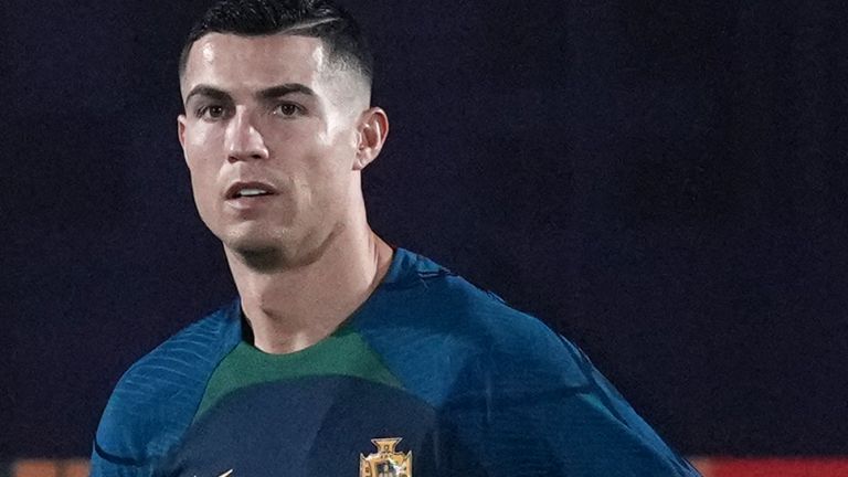 Ronaldo trains for Portugal.