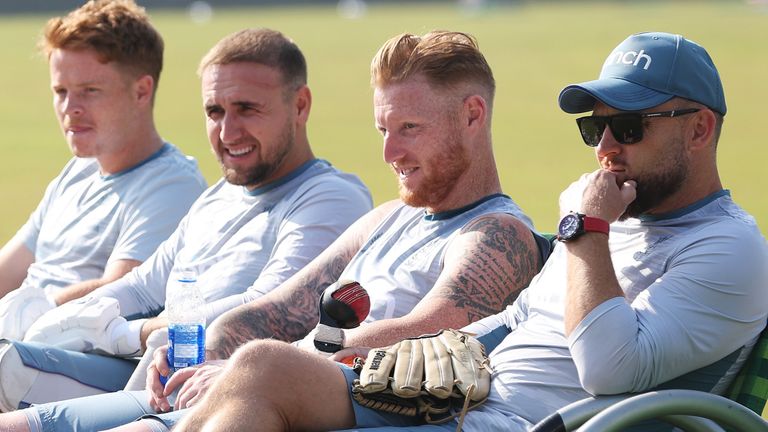 England captain Ben Stokes (second from right) was among those to have been struck down by illness