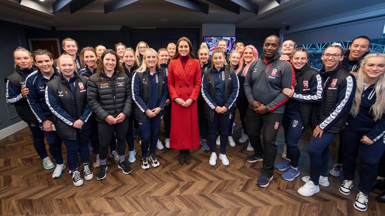 England's women met the Princess of Wales after their win over Canada