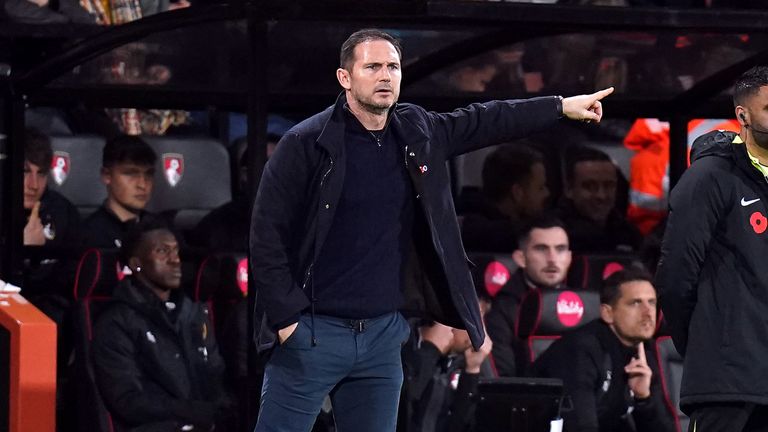 Everton boss Frank Lampard at the Vitality Stadium