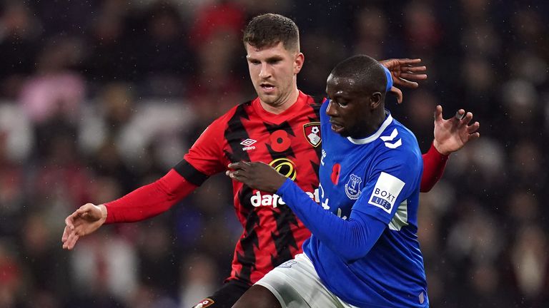 Abdoulaye Doucoure was one of nine Everton changes