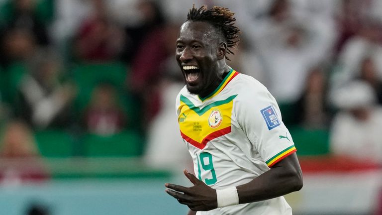 Senegal's Famara Diedhiou celebrates after scoring