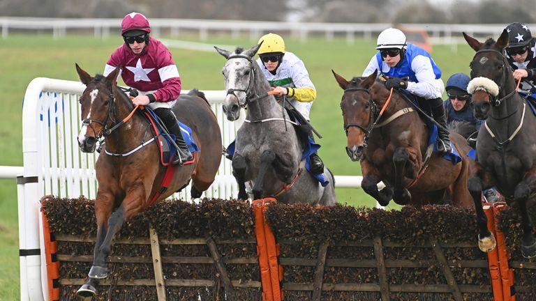 Favori De Champdou and Jack Kennedy (left) win the I.N.H. Stallion Owners EBF Novice Hurdle at Thurles