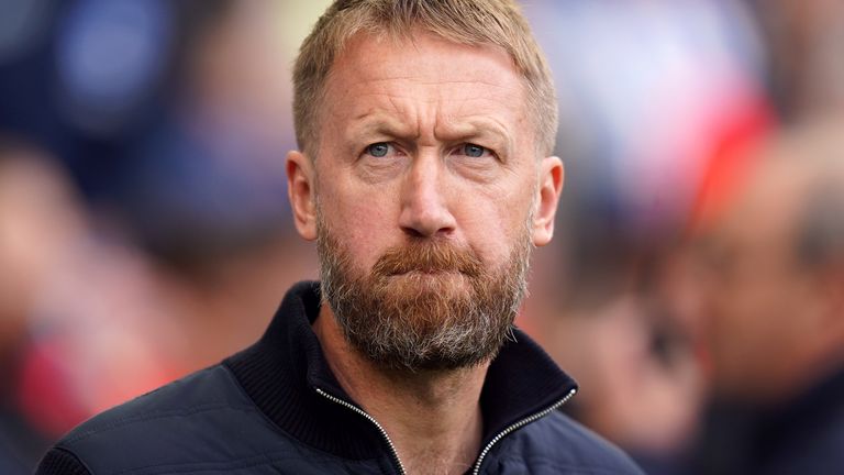 Graham Potter, directeur de Chelsea, lors du match de la Premier League au stade Amex de Brighton. 