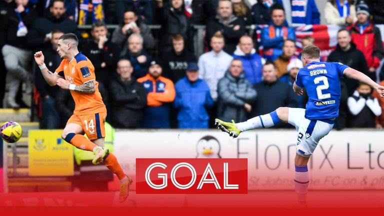 James Brown scores a screamer for St. Johnstone to stun Rangers in the Scottish Premiership.