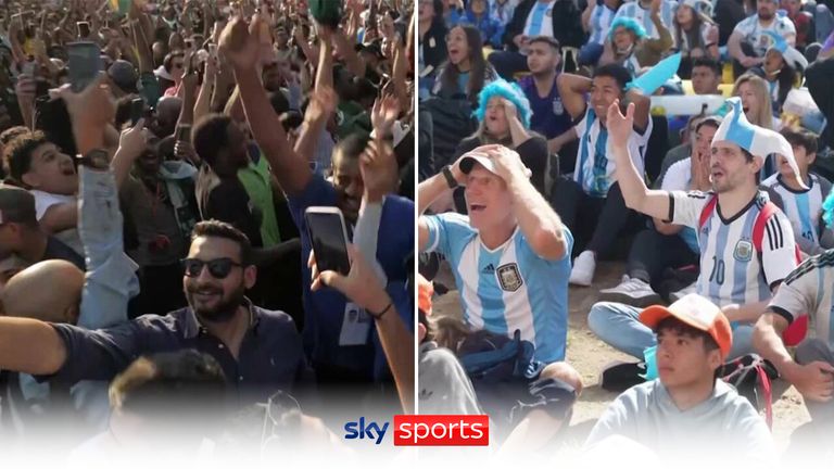 Los fanáticos de Arabia Saudita celebraron la sorprendente victoria de su equipo sobre Argentina, mientras que los fanáticos en Buenos Aires quedaron atónitos por la derrota. 