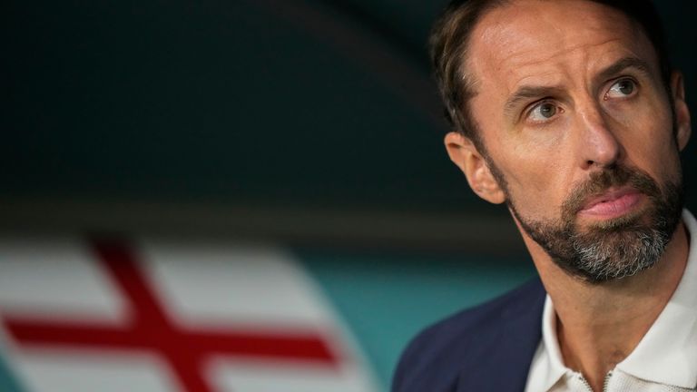 Gareth Southgate on the bench during England vs Wales