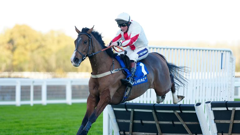 Goshen jumps to victory in the Coral Hurdle at Ascot