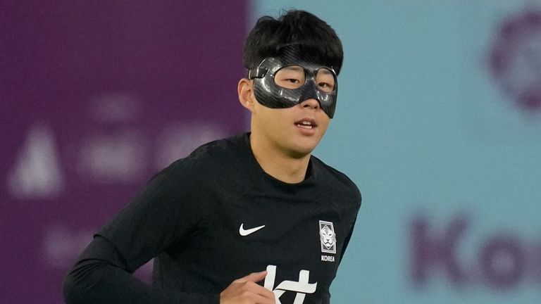 Heung-Min Son will wear a black protective mask during matches for South Korea at the World Cup
