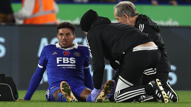 James Justin went off injured in the second half