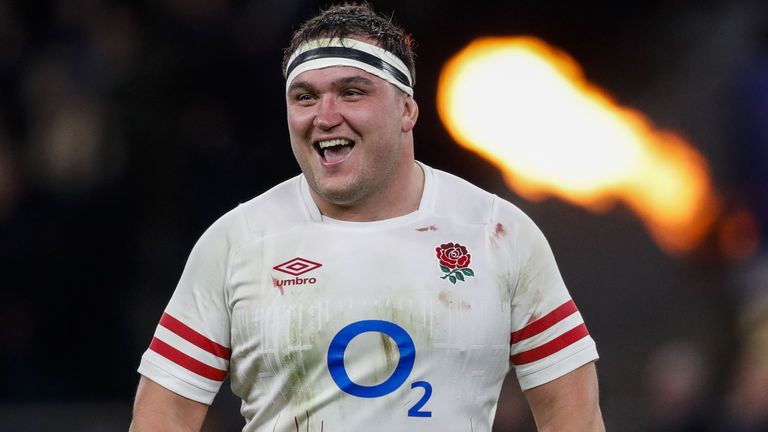 England v New Zealand - Autumn International - Twickenham Stadium
England's Jamie George celebrates after Will Stuart scores a try late in the game during the Autumn International at Twickenham Stadium, London. Picture date: Saturday November 19, 2022.