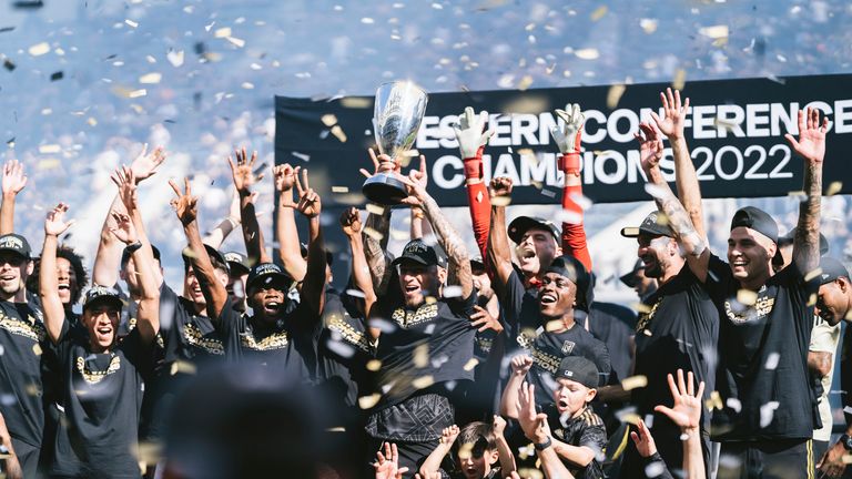 LAFC celebrates winning the MLS Western Conference Final 