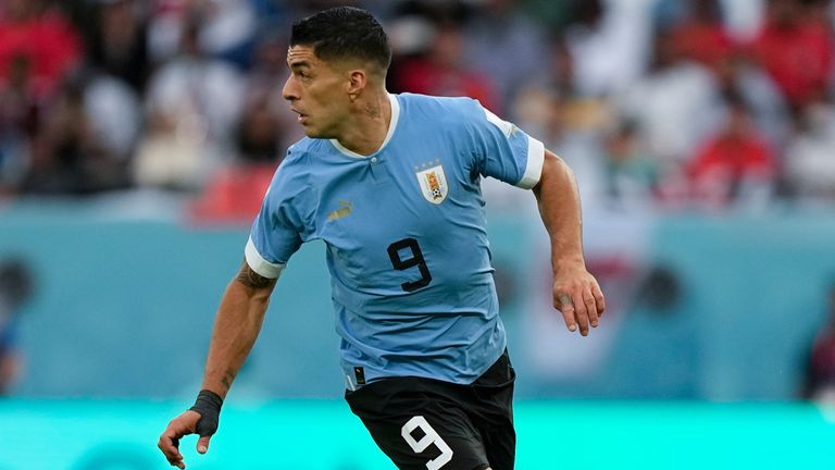 Luis Suarez in action for Uruguay against South Korea