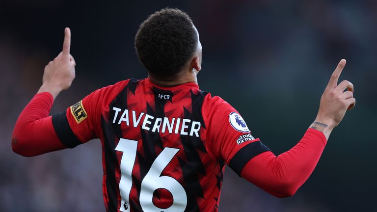 Bournemouth's Marcus Tavernier celebrates scoring their side's first goal of the game