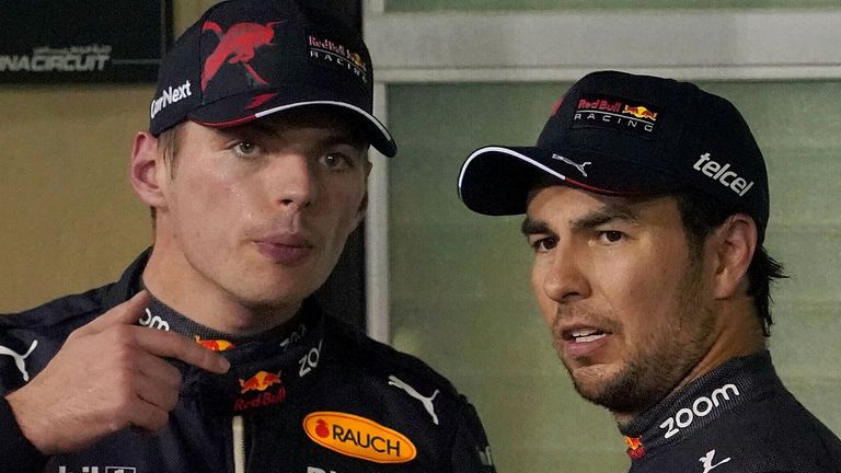 Sergio Perez and Max Verstappen pop balloons for 44 seconds straight 