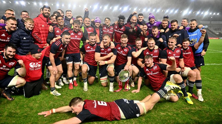 Munster celebrate their historic victory over South Africa at Pairc Ui Chaoimh