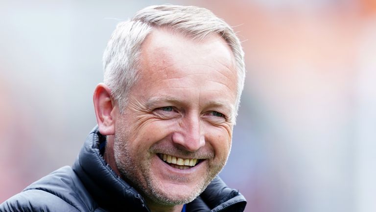 Blackpool manager Neil Critchley during the Sky Bet Championship match at Bloomfield Road, Blackpool. Picture date: Saturday April 30, 2022.