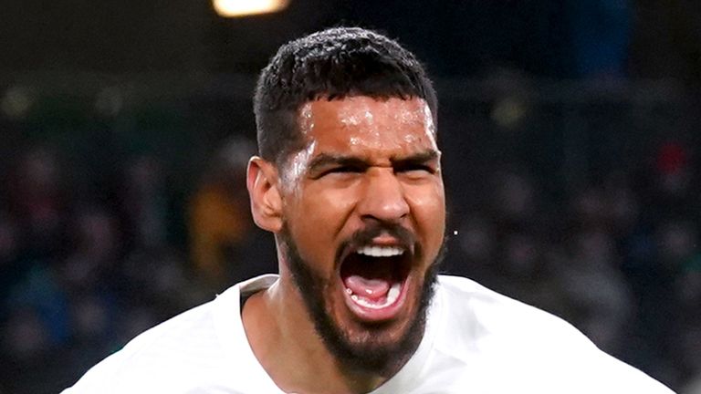 Norway&#39;s Ohi Omoijuanfo celebrates scoring their side&#39;s second goal of the game during the international friendly match at the Aviva Stadium, Dublin. Picture date: Thursday November 17, 2022.