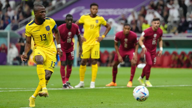 Enner Valencia coolly slots Ecuador ahead from the penalty spot