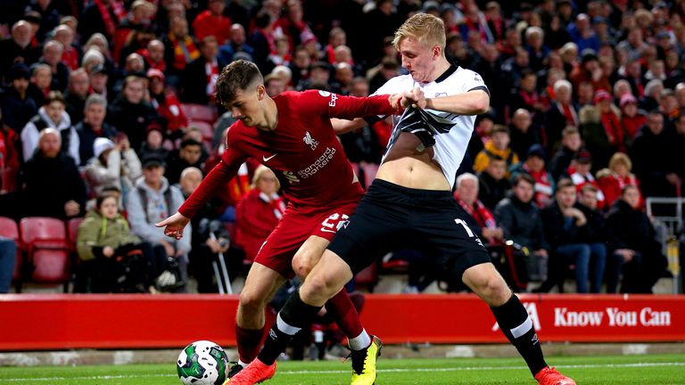 Calvin Ramsay made his Liverpool debut against Derby
