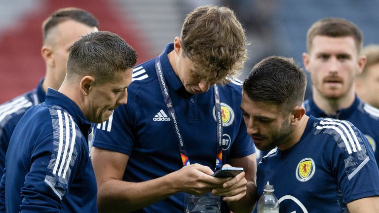 Celtic's Scottish players like Greg Taylor, Anthony Ralston and injured Callum McGregor (left) are not in the Scotland squad