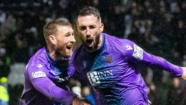 St Johnstone&#39;s Nicky Clark celebrates scoring