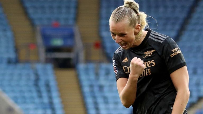 Stina Blackstenius was among the goals for Arsenal at Leicester City
