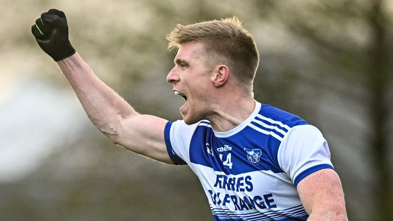 27 November 2022; Tommy Walsh of Kerins O'Rahillys celebrates after scoring his side's first goal during the AIB Munster GAA Football Senior Club Championship Semi-Final match between Kerins O...Rahillys and ..ire ..g Ennis at Austin Stack Park in Tralee, Kerry. Photo by E..in Noonan/Sportsfile