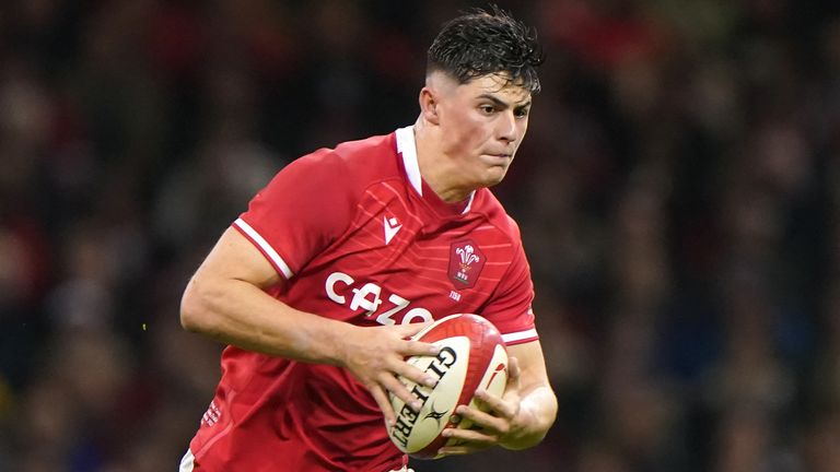 Wales' Louis Rees-Zammit during the Autumn International match against New Zealand