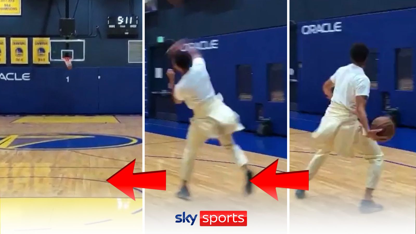 Real or fake? Steph Curry sinks five full court shots in a row