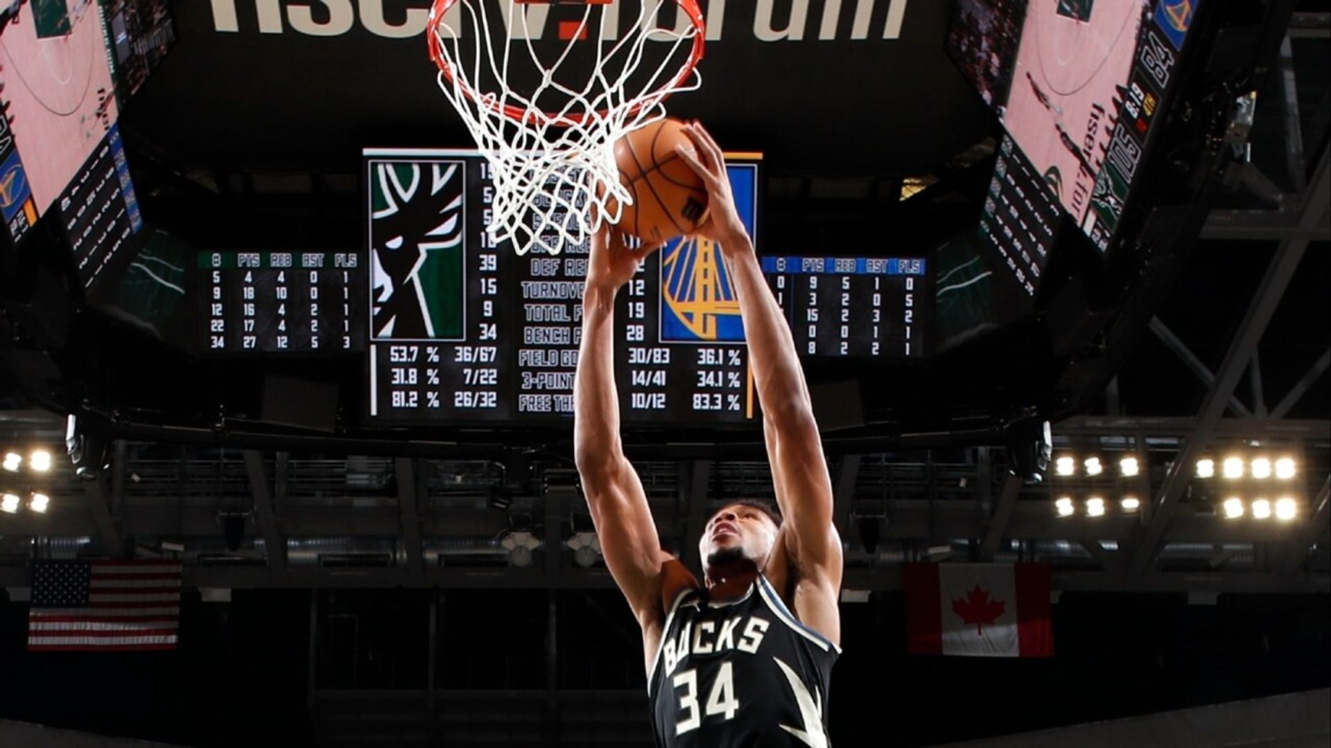 Giannis throws down monster dunk in transition