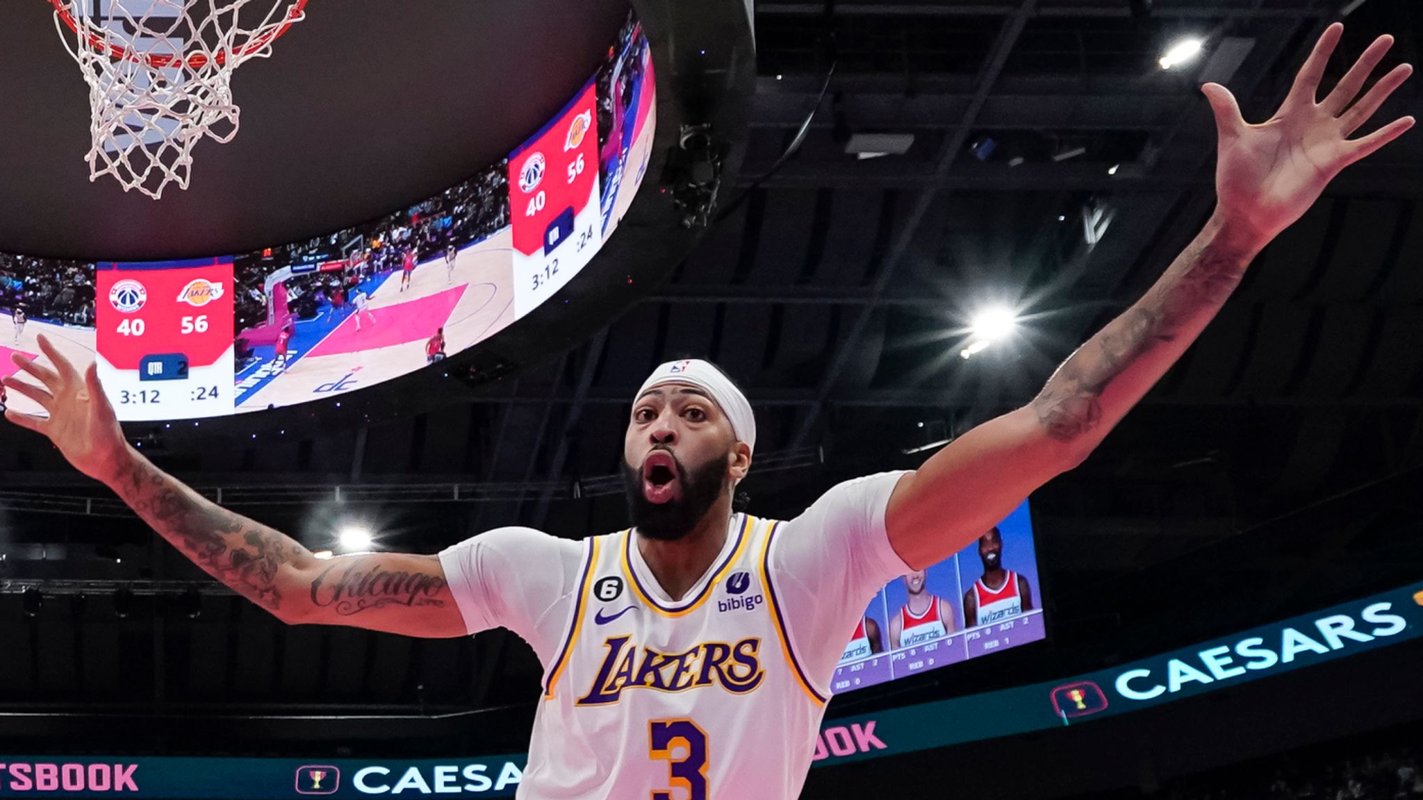 LA Lakers Anthony Davis draws MVP chants with 55-point performance NBA News Sky Sports
