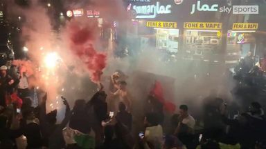 Morocco fans celebrate in London, Doha and with players after historic win! 