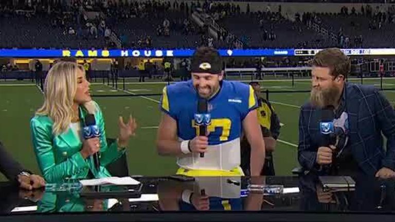 Baker Mayfield reflects on his debut win for the Los Angeles Rams after only signing with the team 48 hours previously