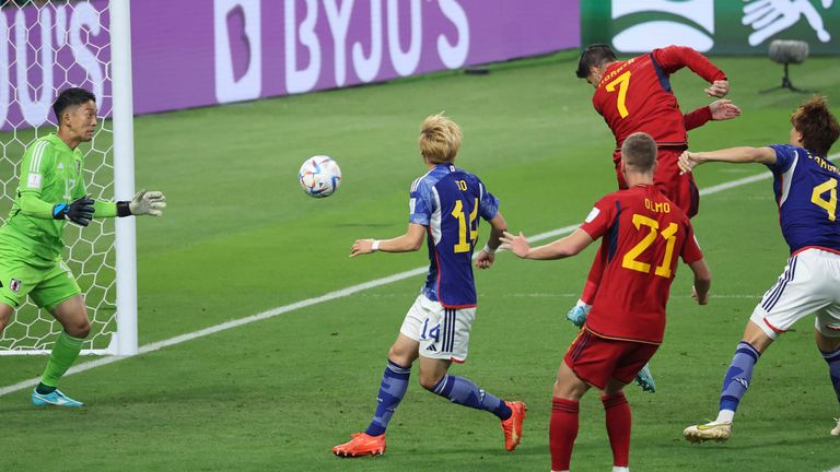Alvaro Morata heads Spain in front