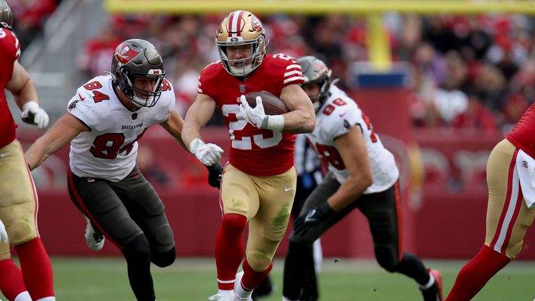 Christian McCaffrey left Tampa Bay&#39;s defence in his wake as San Francisco remained in total control of their NFL clash.
