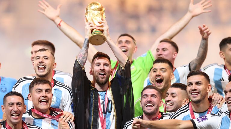 Argentina and Lionel Messi lift the World Cup trophy