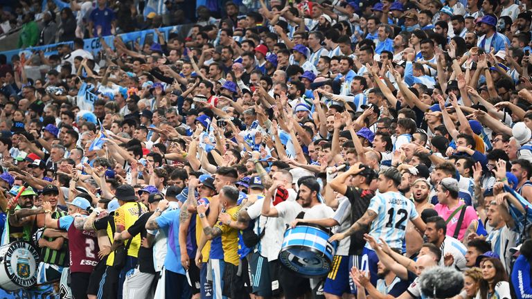 A reported total of 40,000 Argentina fans are in Qatar